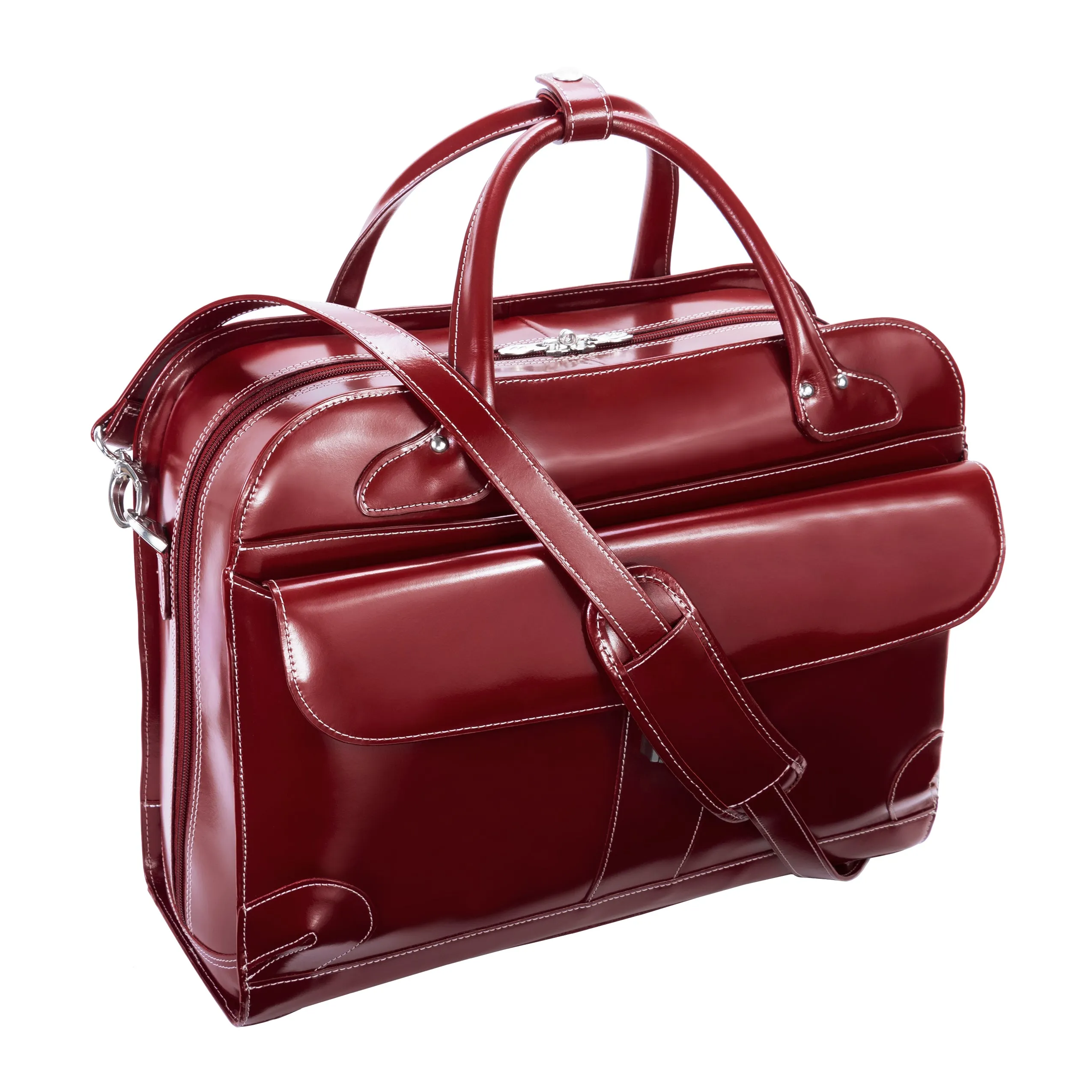 LAKEWOOD | 15” Leather Detachable-Wheeled Laptop Case