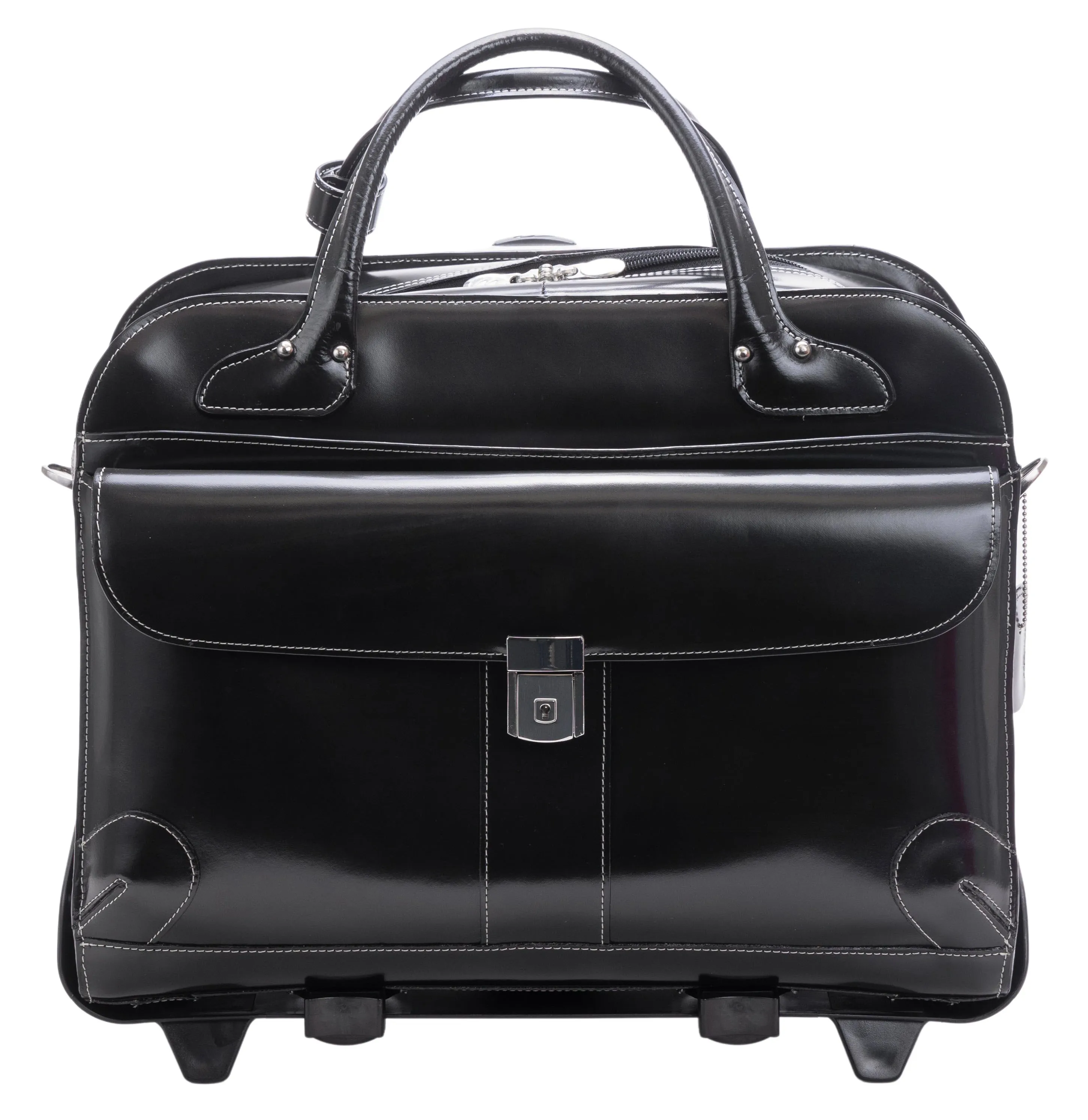 LAKEWOOD | 15” Leather Detachable-Wheeled Laptop Case