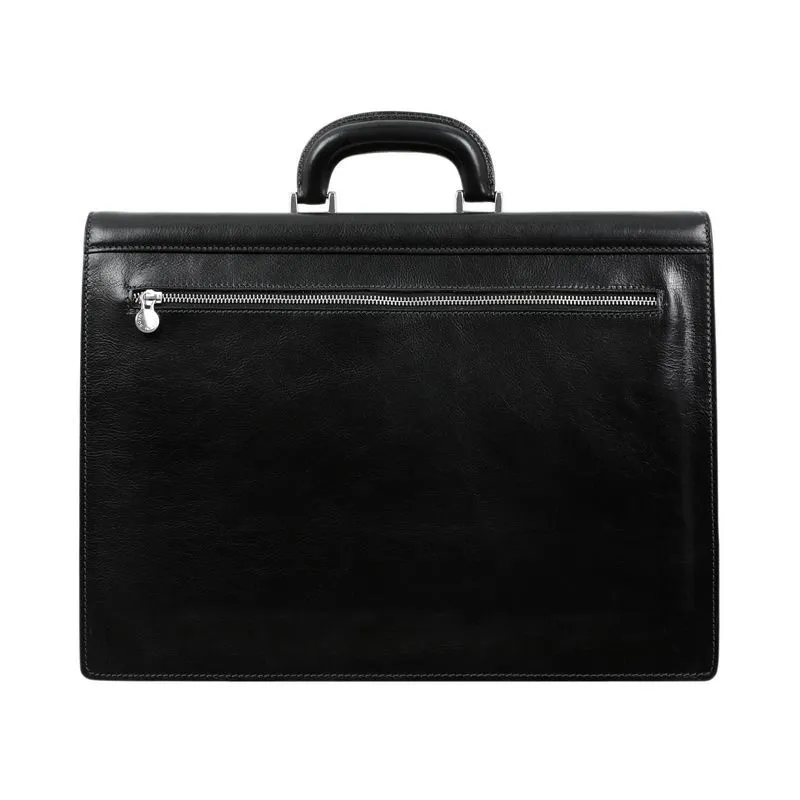 Large Full Grain Italian Leather Briefcase - Invisible Man