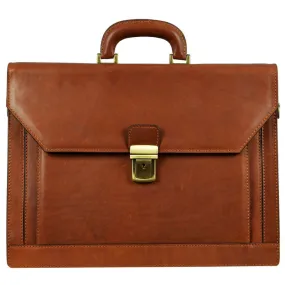 Large Full Grain Italian Leather Briefcase - Invisible Man