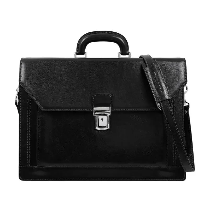 Large Full Grain Italian Leather Briefcase - Invisible Man