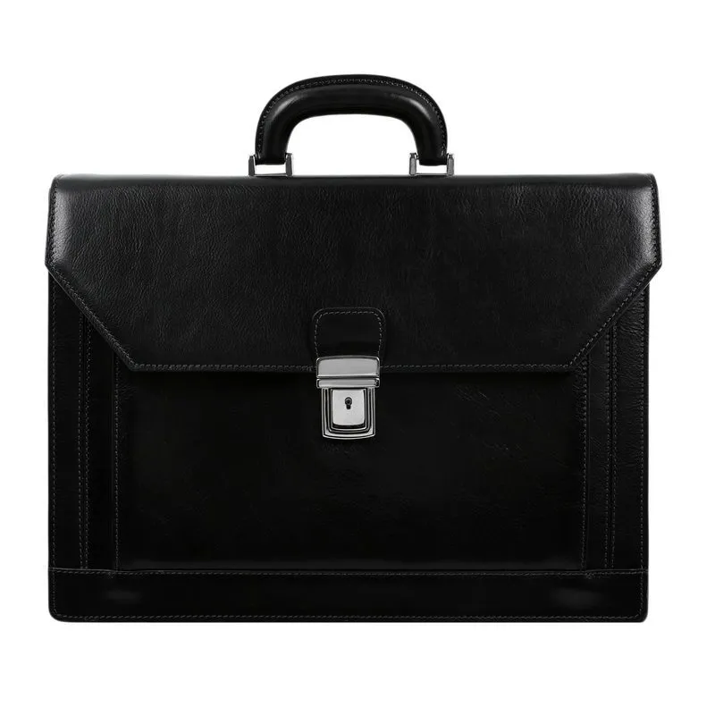 Large Full Grain Italian Leather Briefcase - Invisible Man