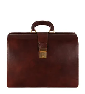 Large Full Grain Italian Leather Briefcase - The Firm