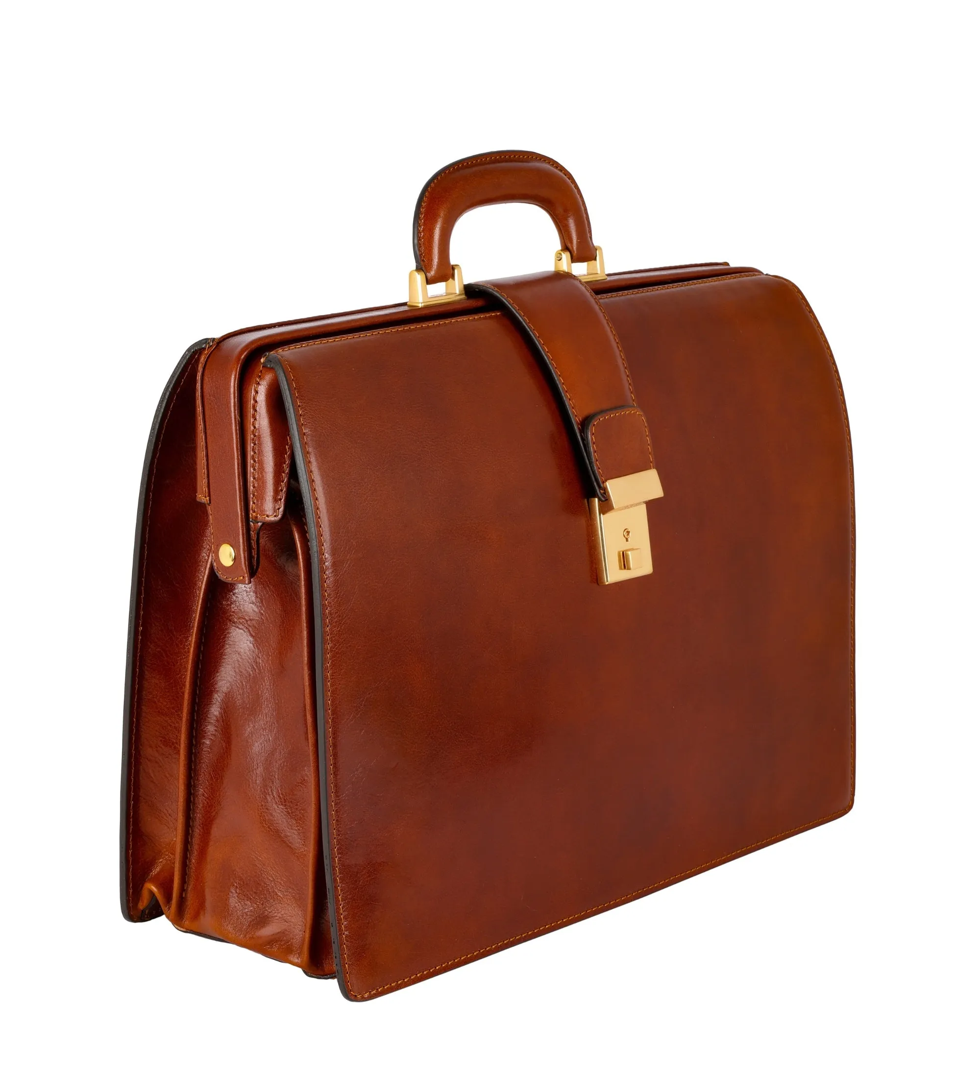 Large Full Grain Italian Leather Briefcase - The Firm