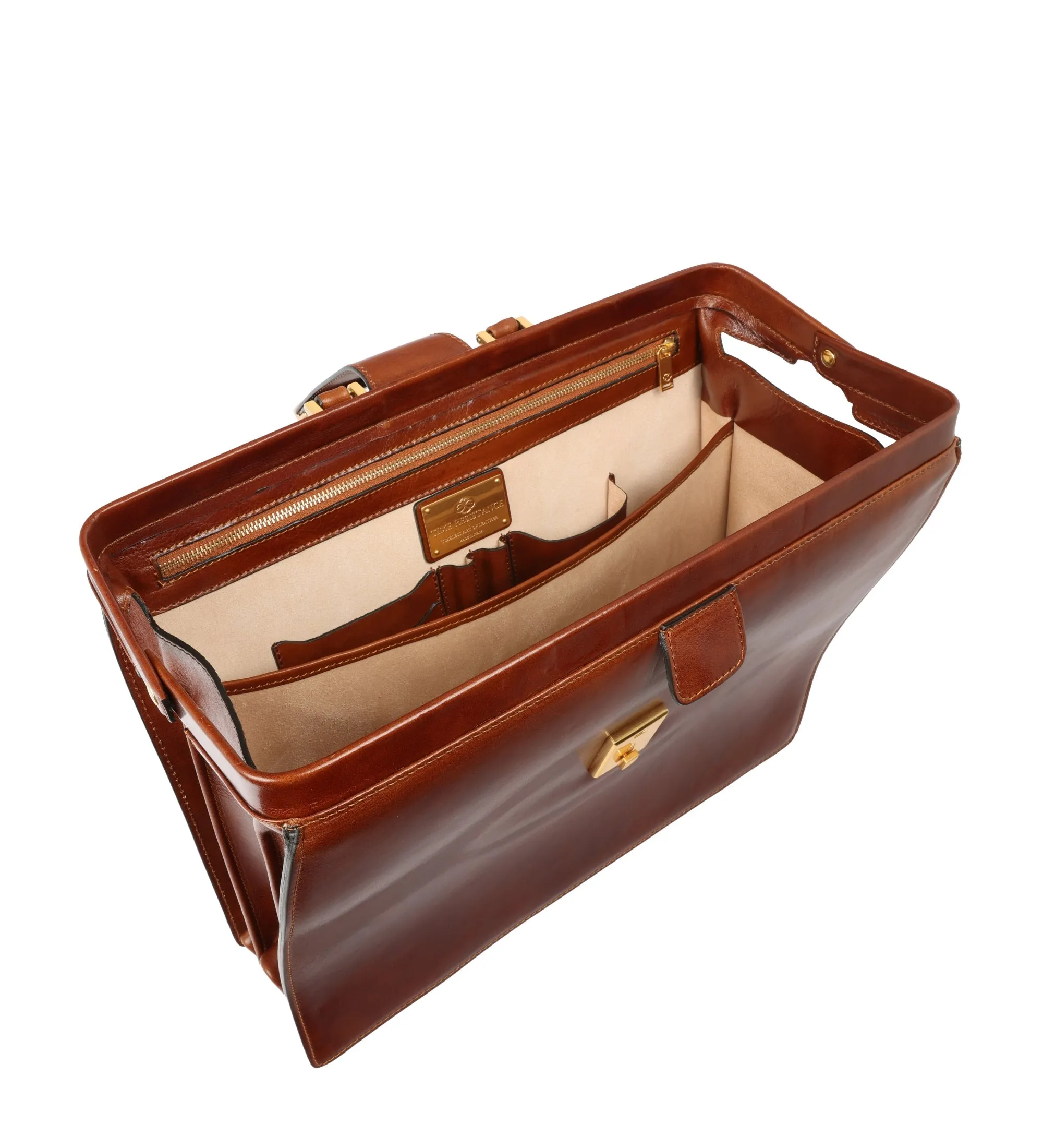 Large Full Grain Italian Leather Briefcase - The Firm