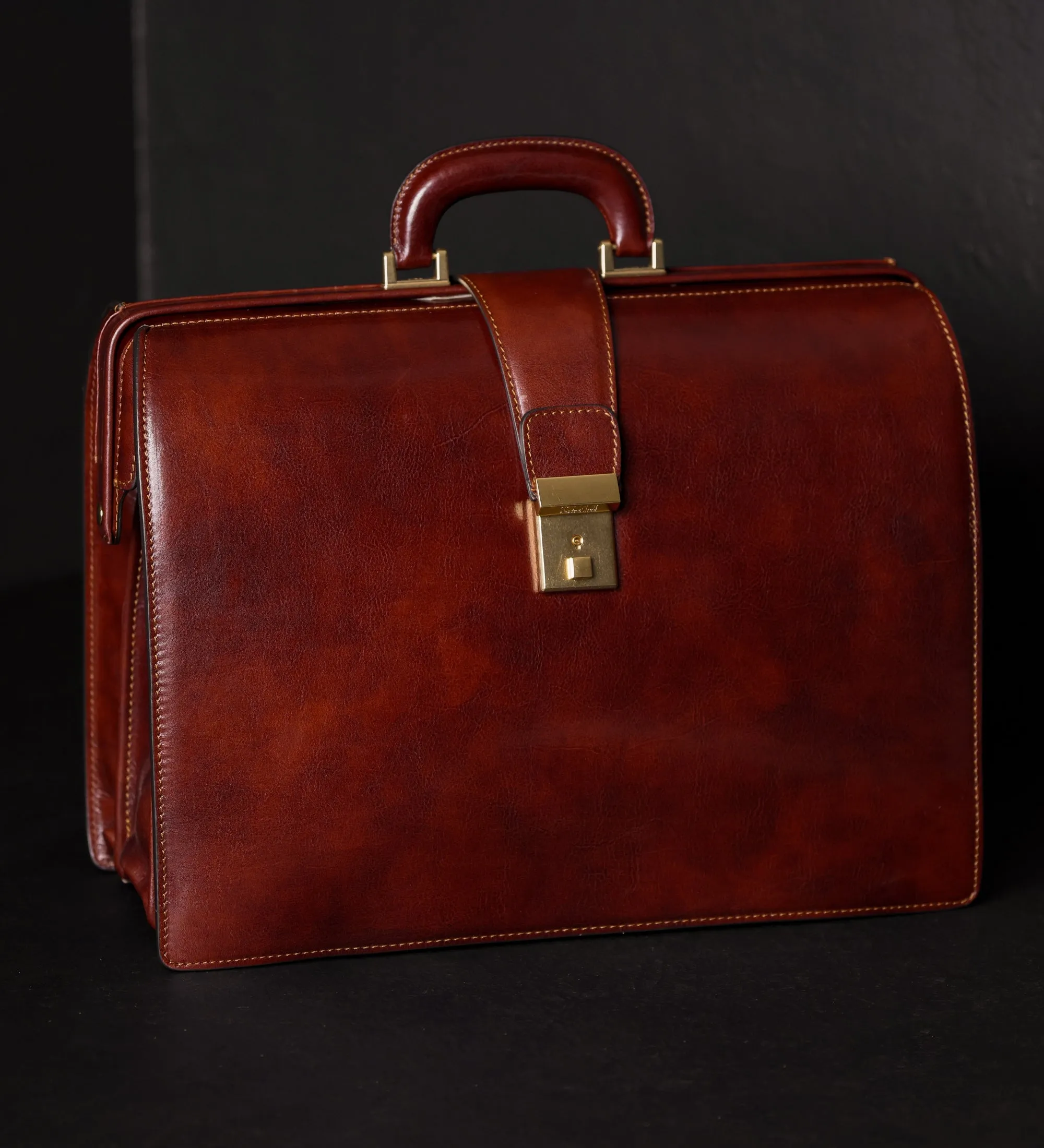 Large Full Grain Italian Leather Briefcase - The Firm