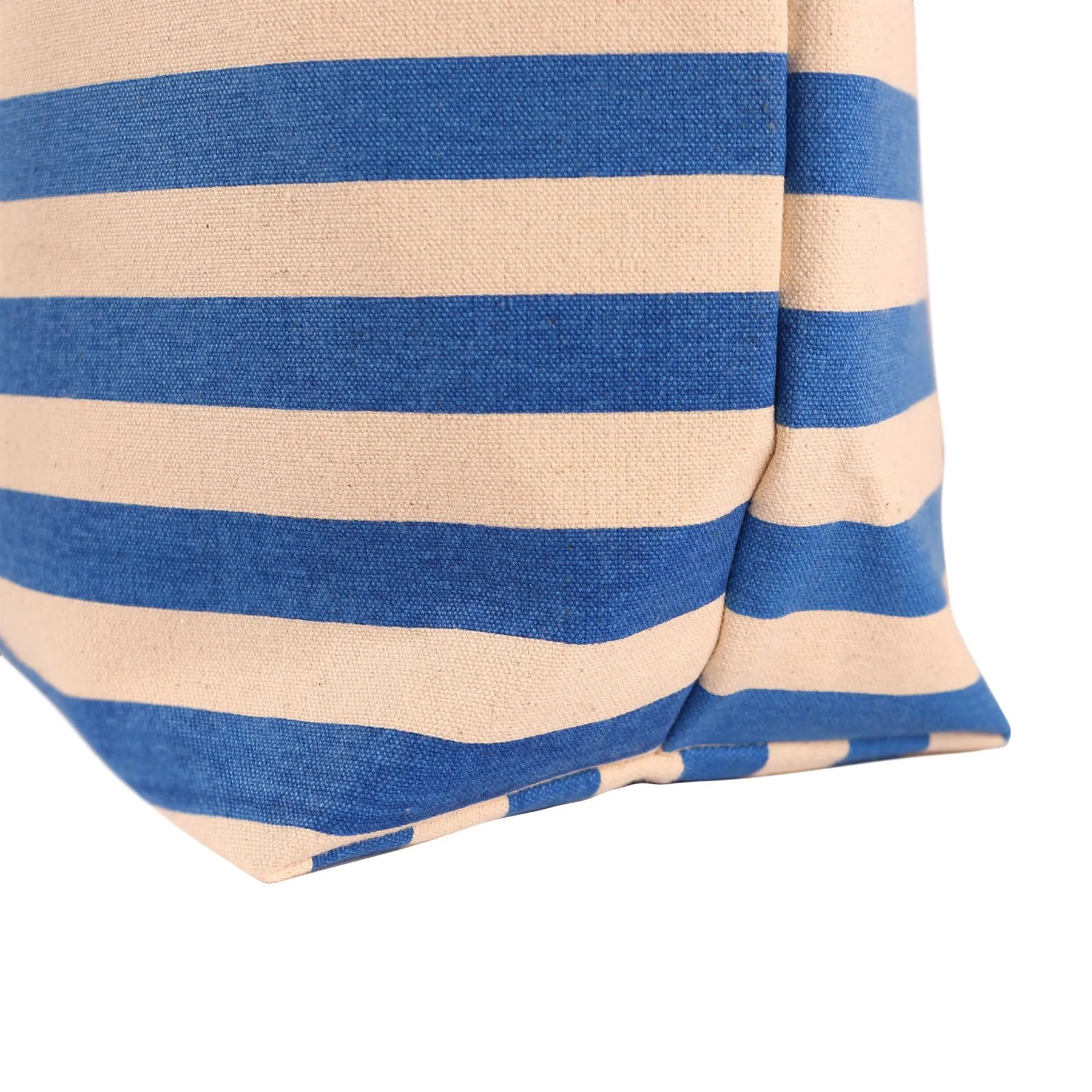 Large Striped Canvas Tote Beach Bag - By Nicola Spring