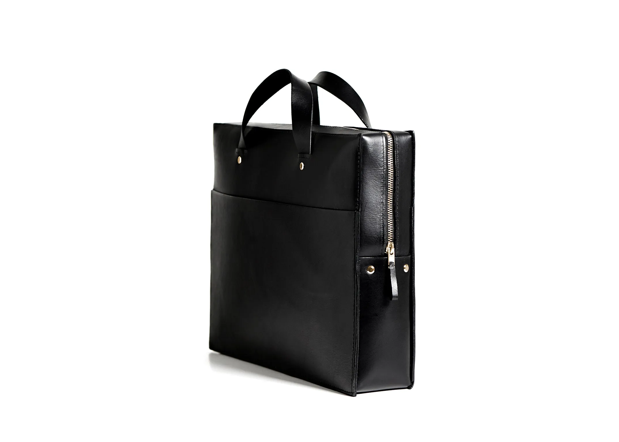 Leather briefcase: AMBASSADOR (black)