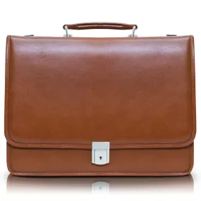 LEXINGTON | 15" Leather Flap Over Laptop Briefcase