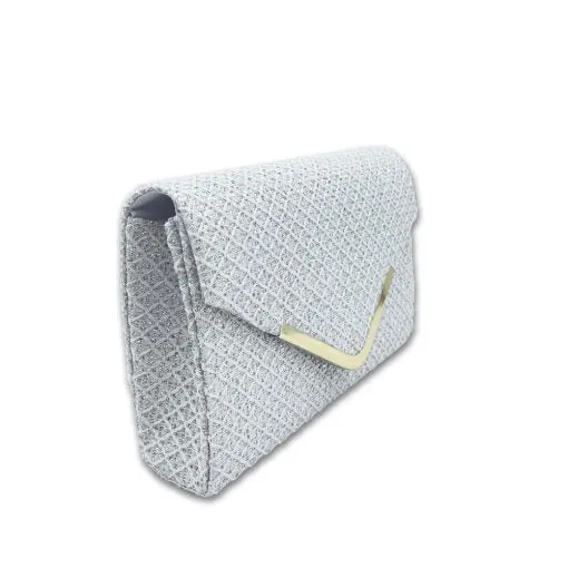 Louise Metal Edge Clutch bag-White