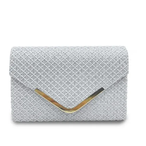 Louise Metal Edge Clutch bag-White