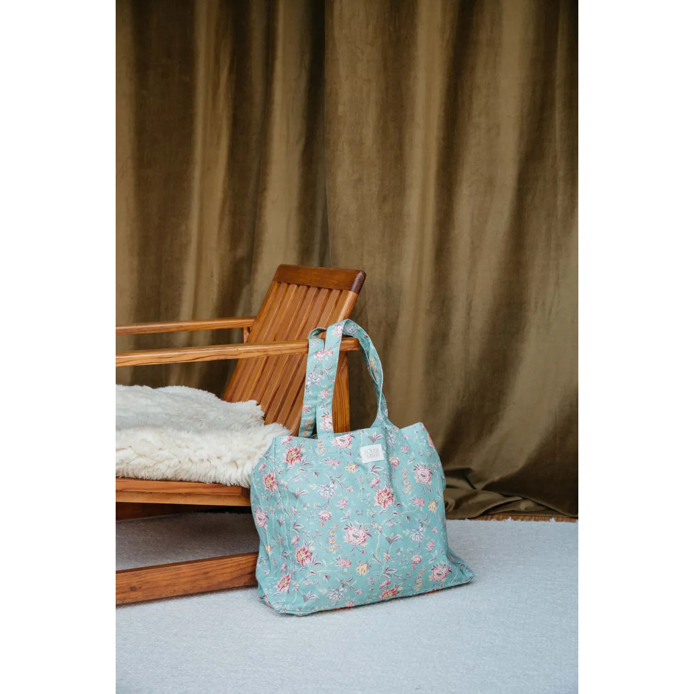 Louise Misha Tote Bag Beverly Printed Organic Cotton Canvas Blue