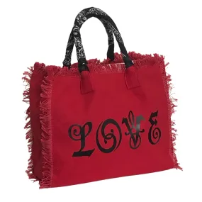 LOVE Shoulder Tote - Bandana - Red/Black