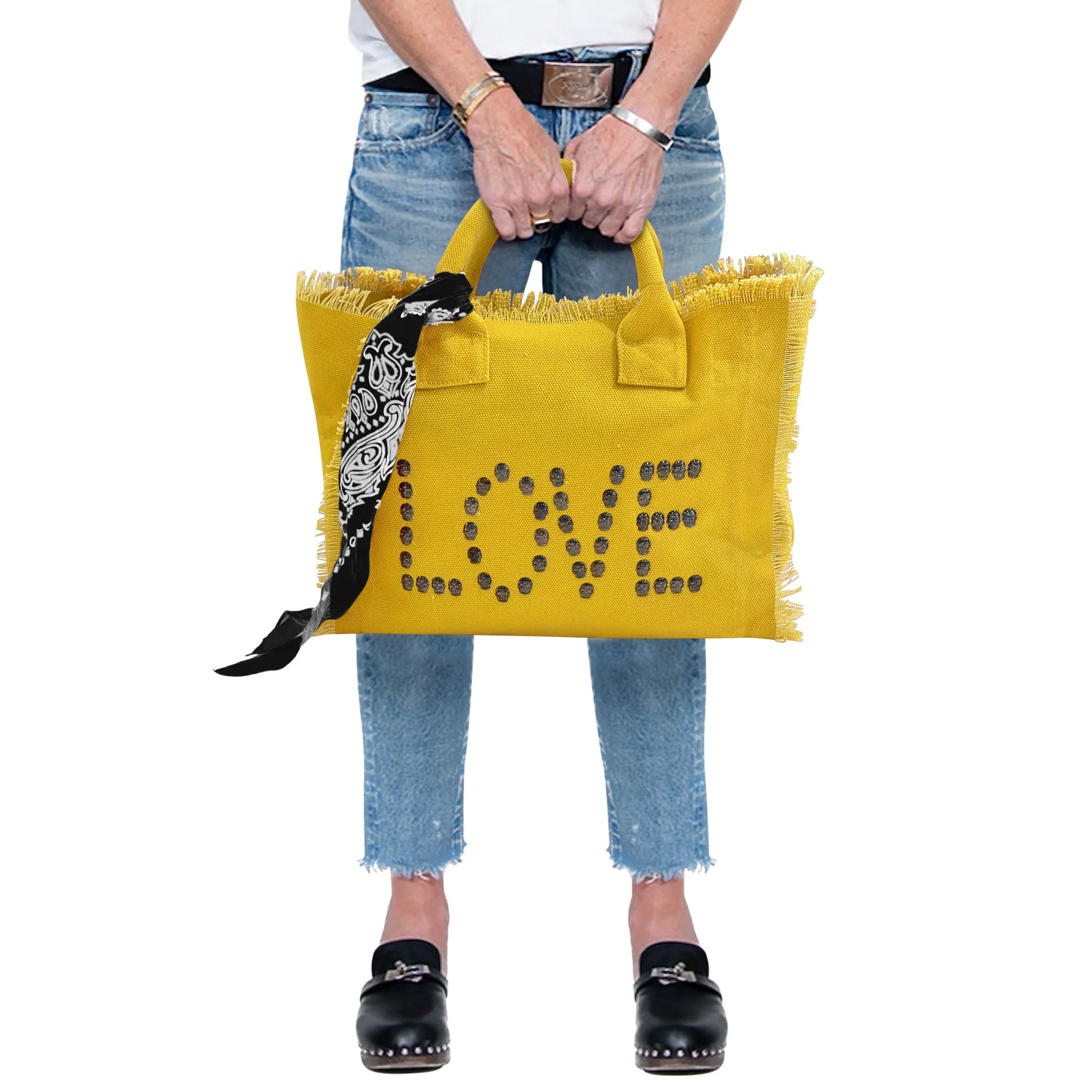 Love Skulls Fringe Canvas Bag