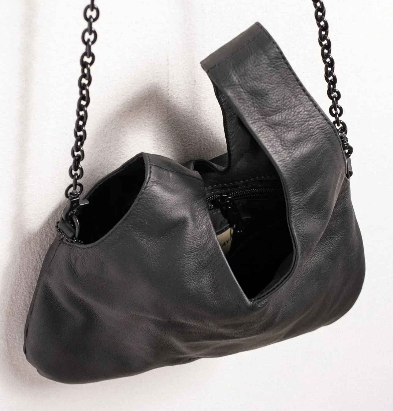 Luna Crossbody Bag - Black Leather