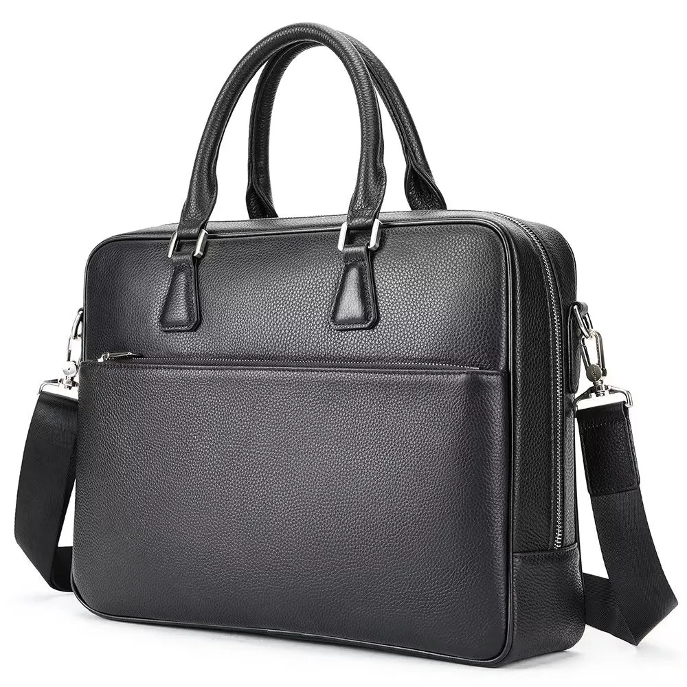 Luxury Leather Double Compartment Executive Business Briefcase