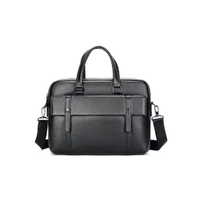 Luxury Leather Double Compartment Organizer Business Briefcase