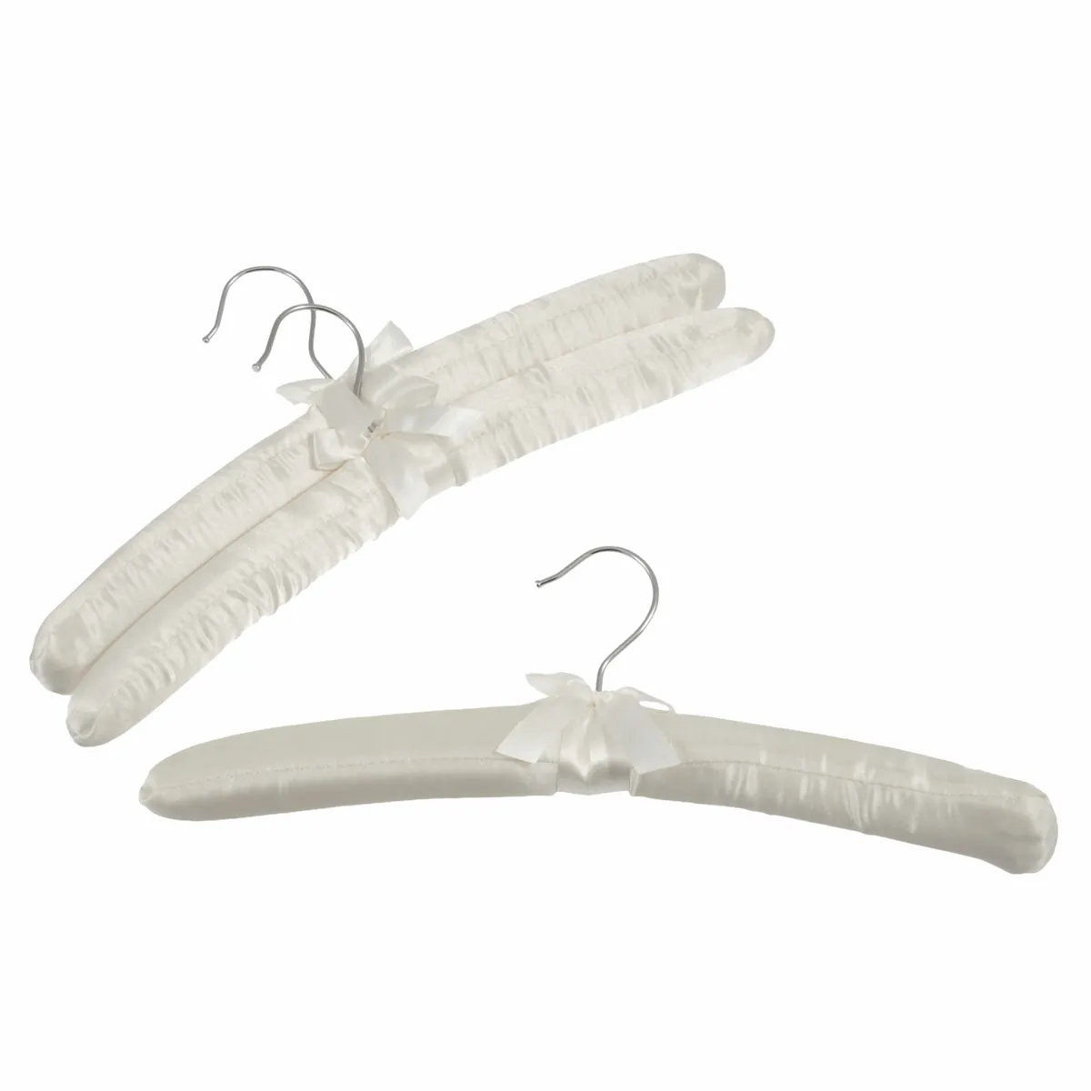 Luxury Satin Padded Hangers - Ivory (Pack of 3)