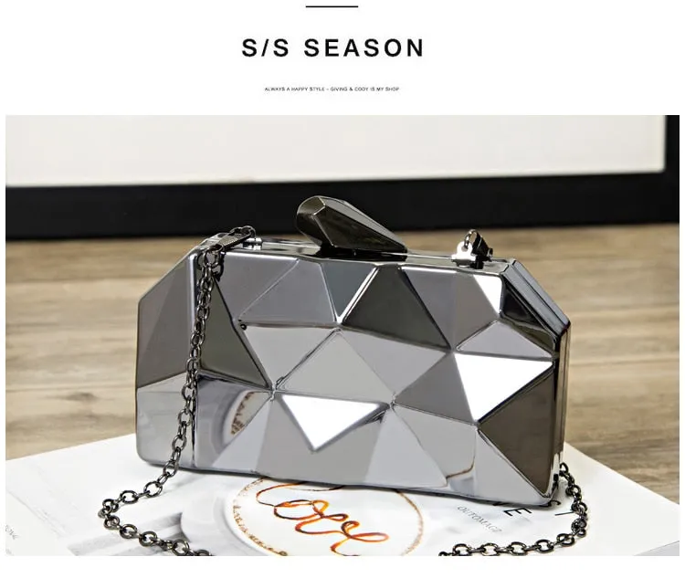 Luxury Shinny Women's Geometric Outlook Acrylic Box Clutches For Wedding/Dating/Party