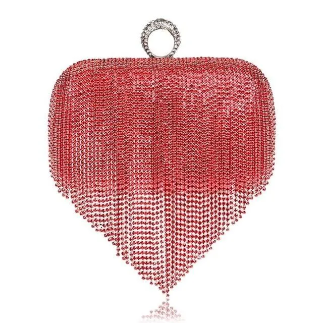 Luxy Moon Clutch Bags for Wedding Tassel Diamond Clutch