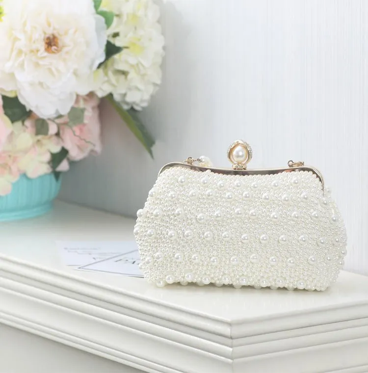 Luxy Moon Exquisite Handle Pearl Wedding Party Clutch