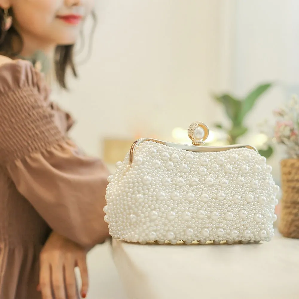 Luxy Moon Exquisite Handle Pearl Wedding Party Clutch