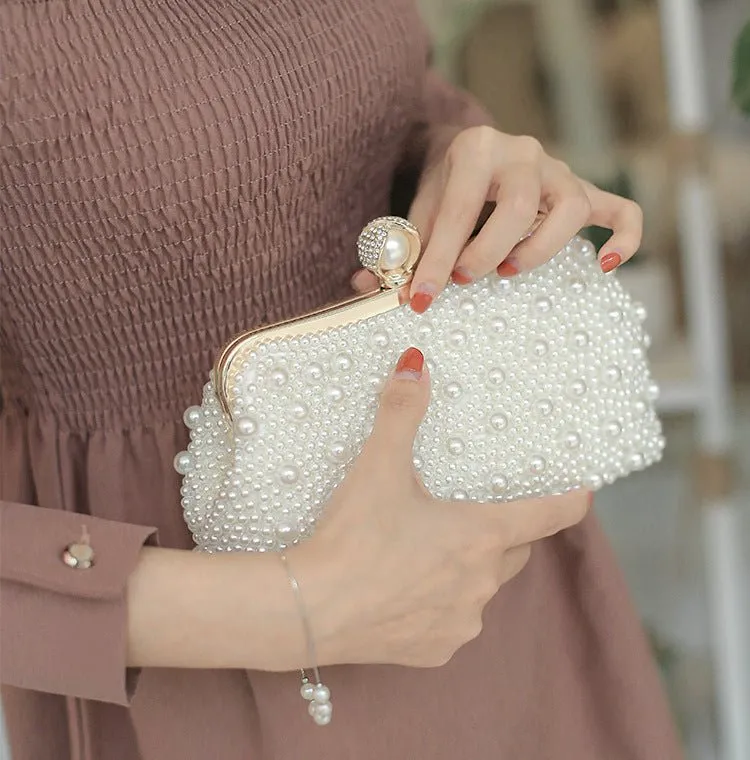 Luxy Moon Exquisite Handle Pearl Wedding Party Clutch