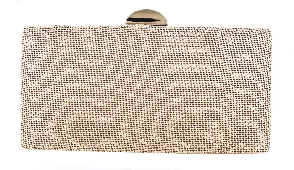 Mac Fabric Weaved Clutch Bag with Gold Edge