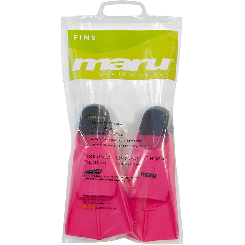 Maru - "New" Training Fins / Flippers - Neon Pink/Black