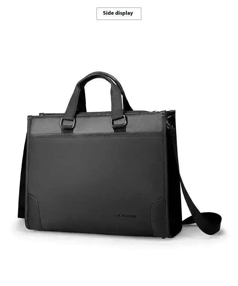 Men's Business Handheld Notebook Computer Best Leather Black Briefcase