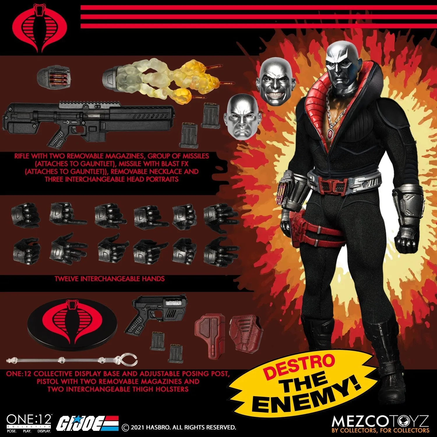 Mezco Toyz ONE:12 Collective G.I. Joe Destro Action Figure