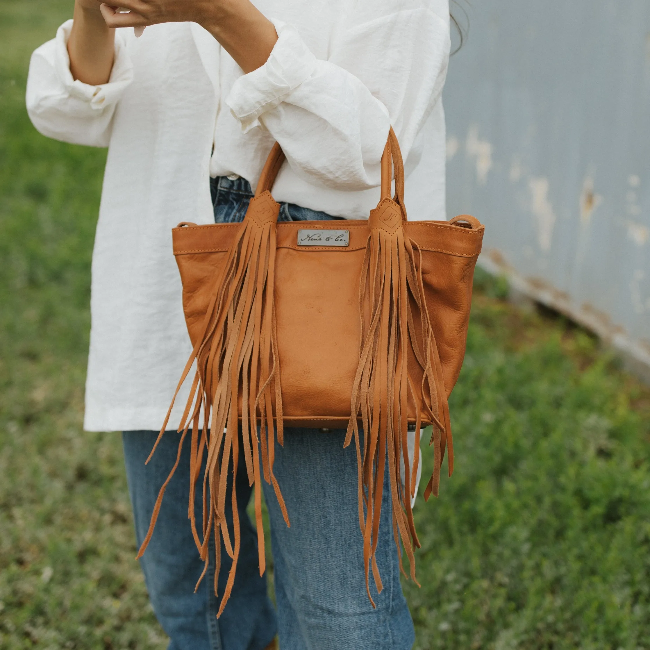 MINI CONVERTIBLE TOTE - MEXICO COLLECTION - FULL LEATHER - OCHRE LEATHER