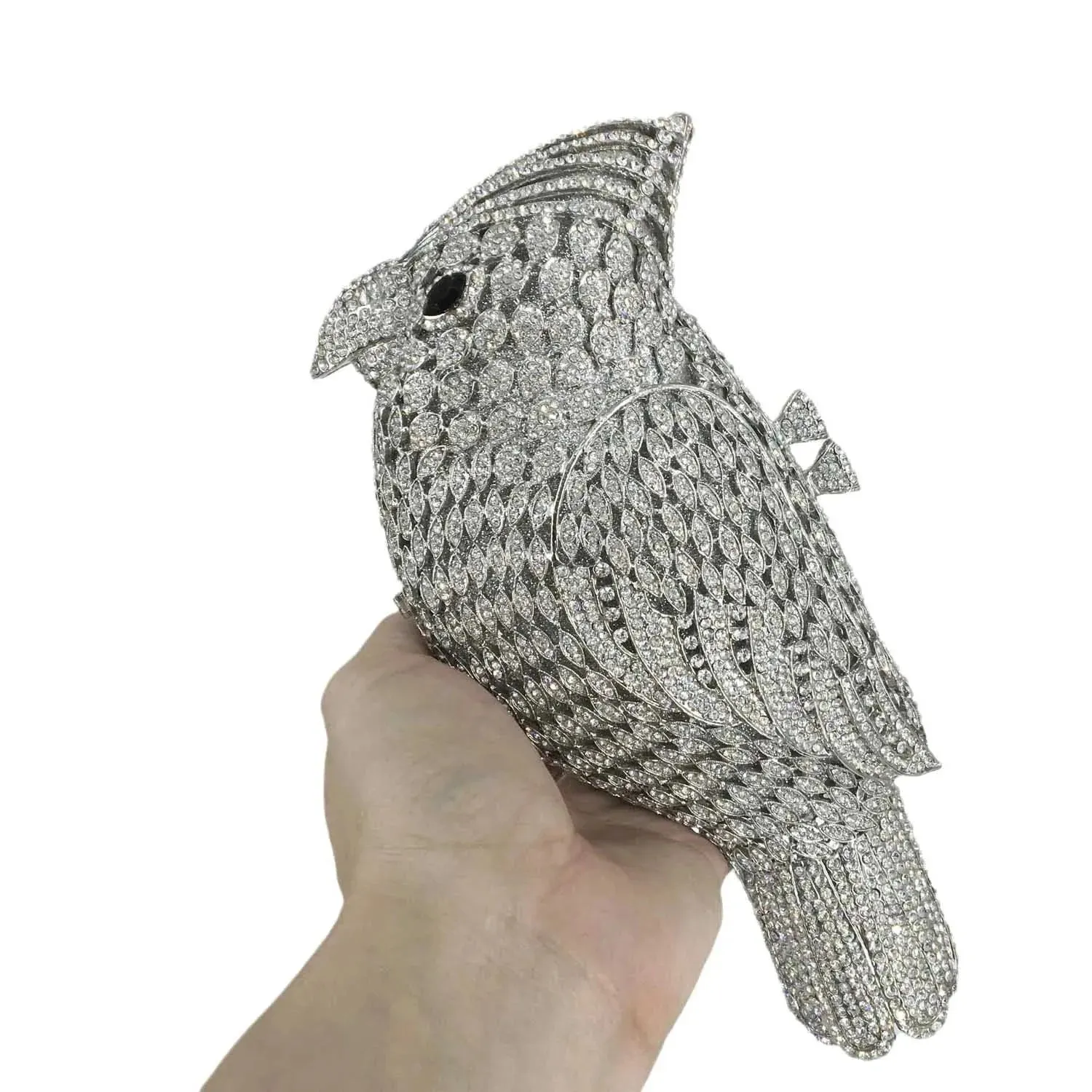 Mini Cute Woodpecker Bird Crystal Clutch Evening Bags Party Dinner Purse