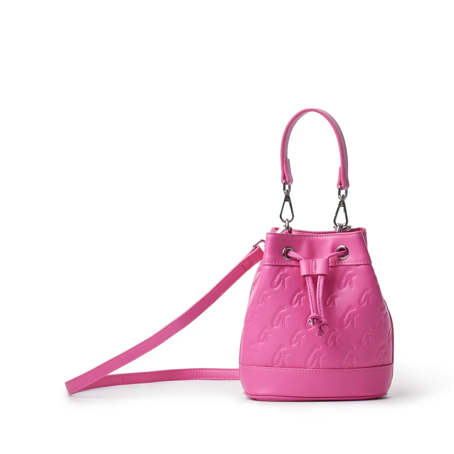 MINI MONOGRAM BUCKET BAG - HOT PINK