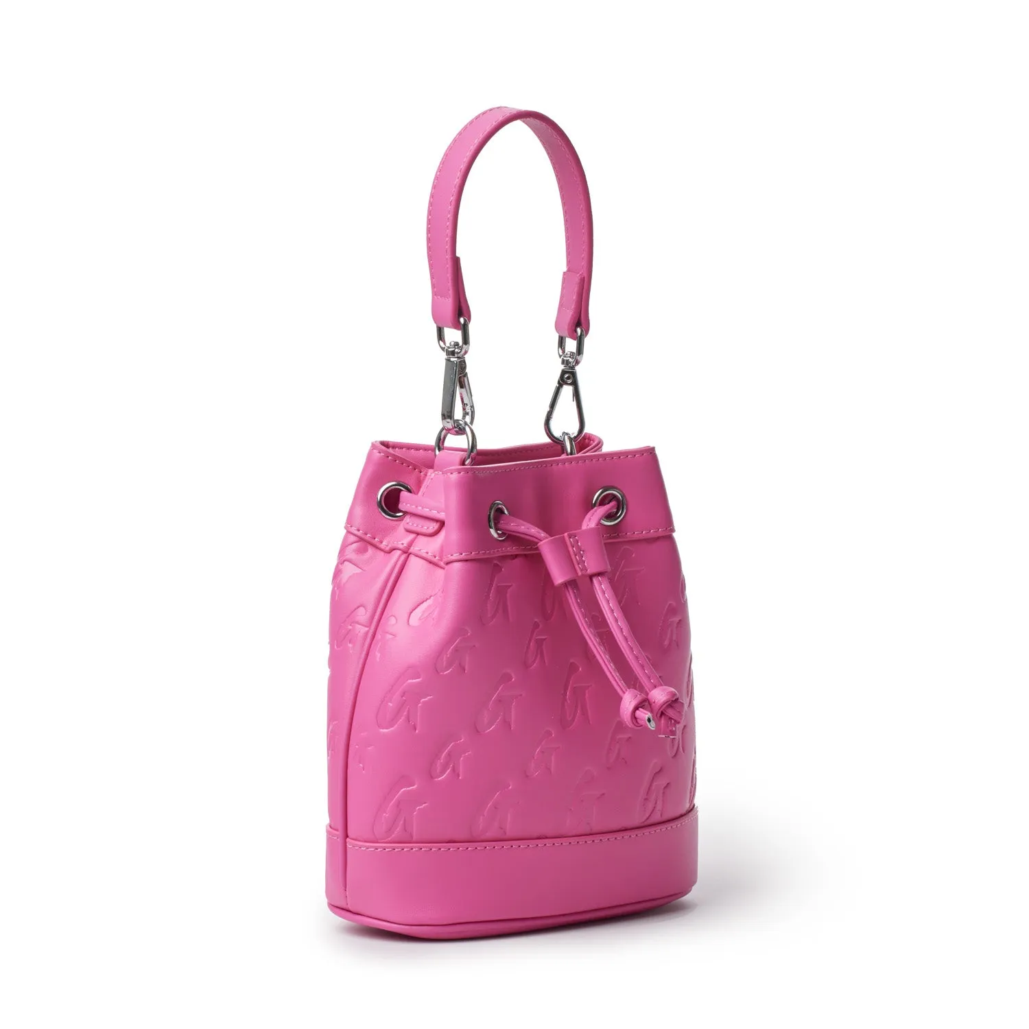 MINI MONOGRAM BUCKET BAG - HOT PINK