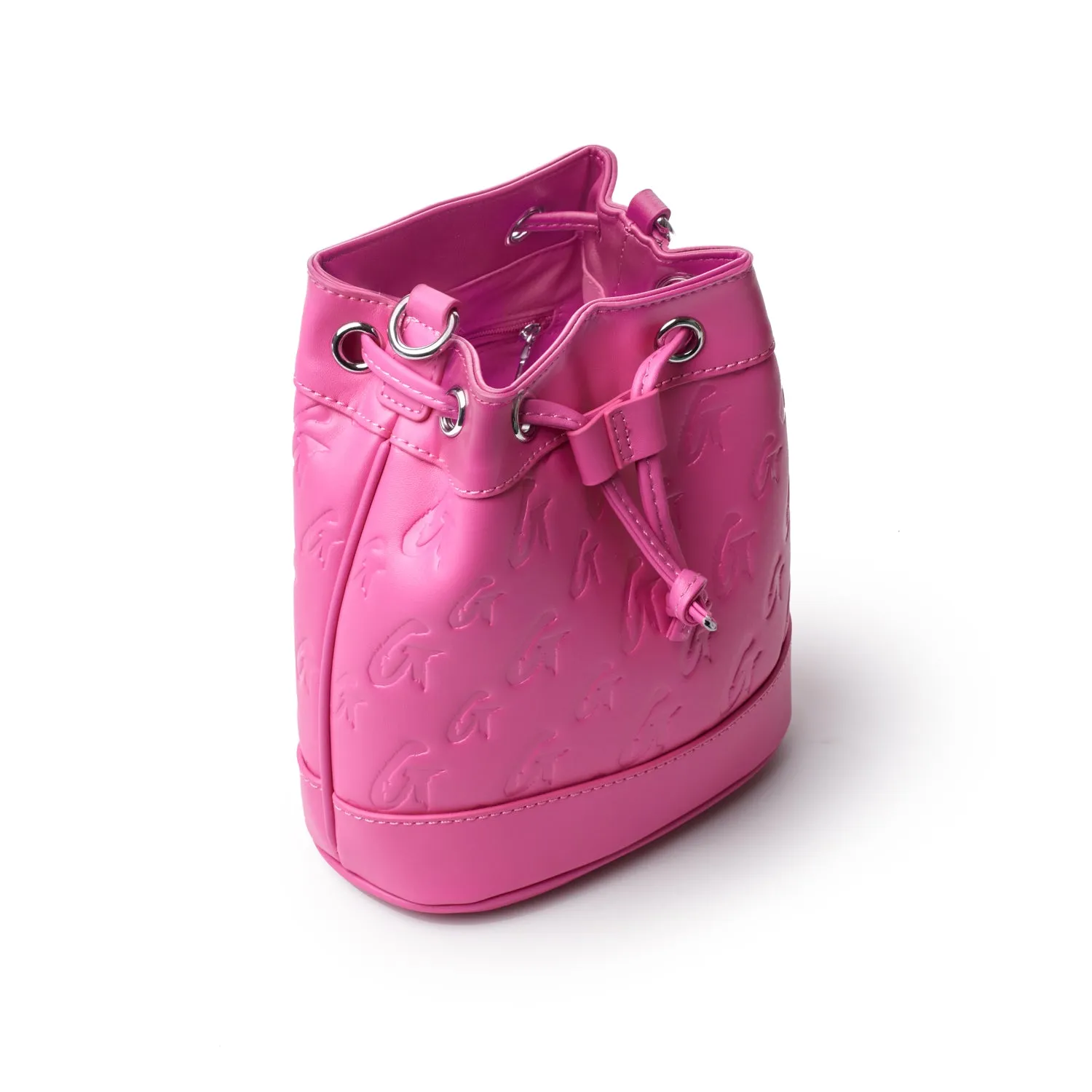 MINI MONOGRAM BUCKET BAG - HOT PINK