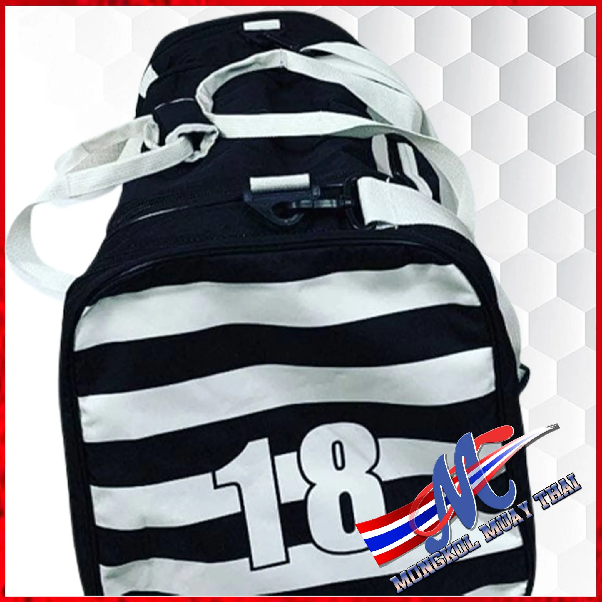 Mongkol gym bag  black and white