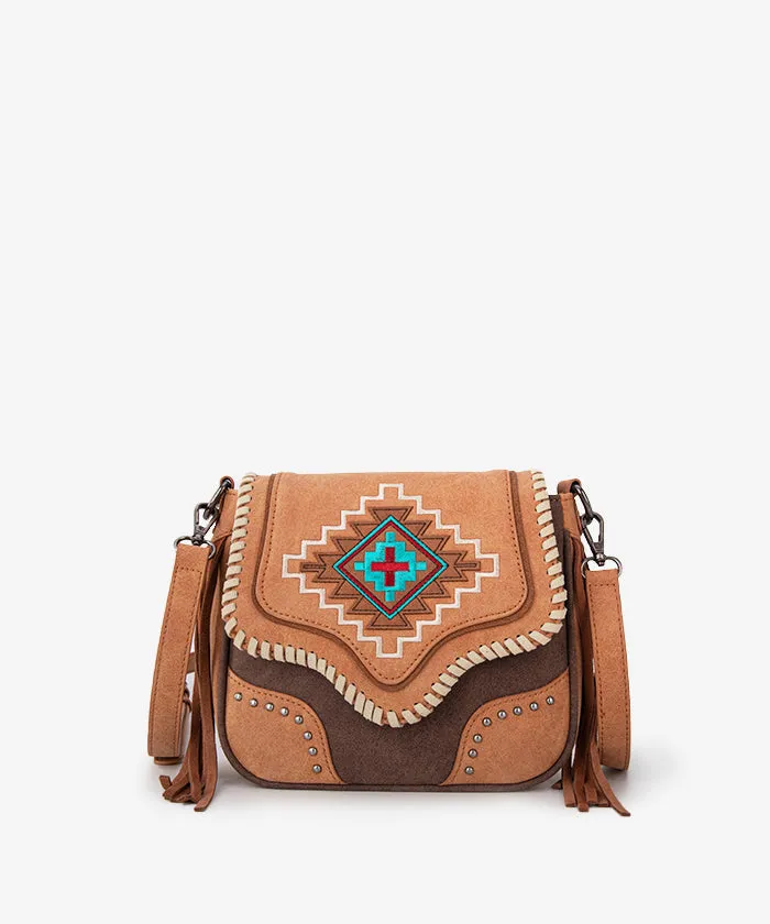 Montana West Aztec Fringe Crossbody Purse