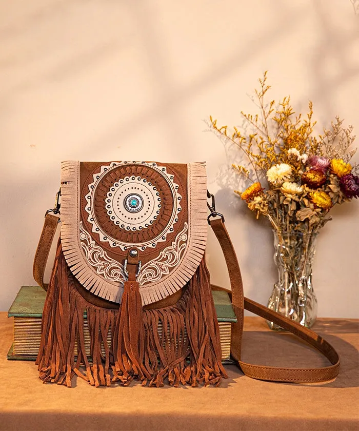 Montana West Concho Fringe Crossbody Purse