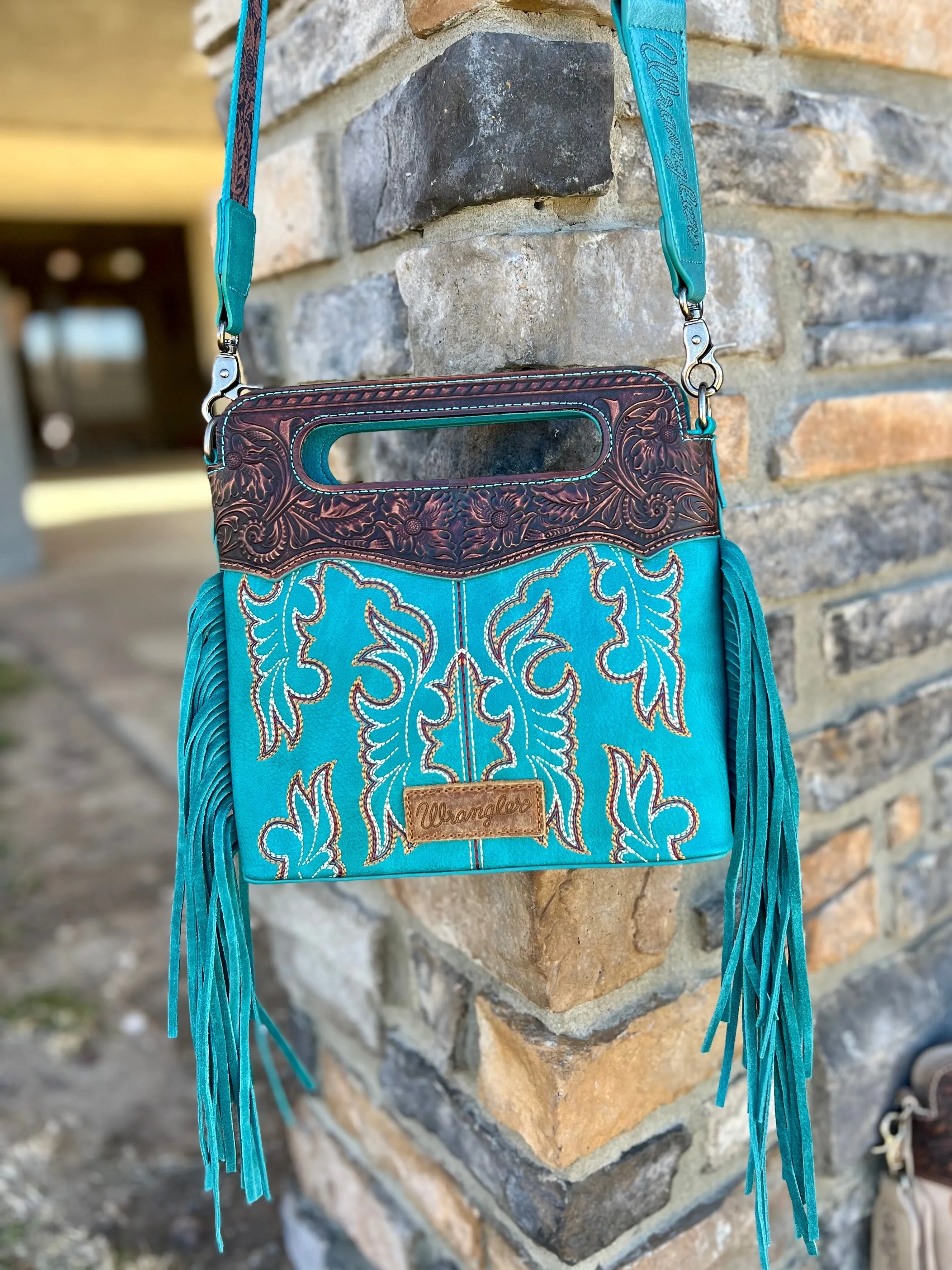 Montana West Embroidered Fringe Boot Bag- 2 Colors