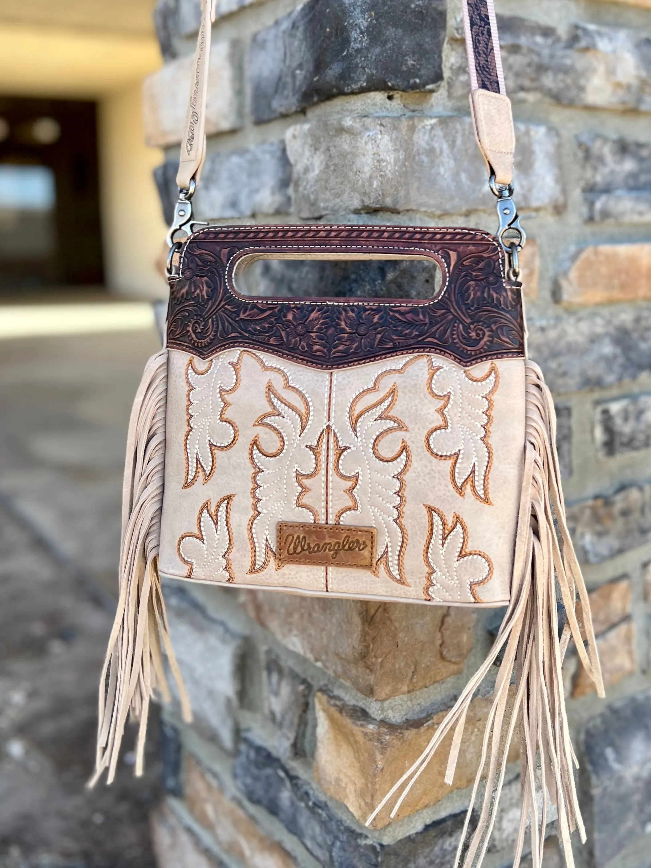 Montana West Embroidered Fringe Boot Bag- 2 Colors