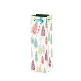 Multi Color Christmas Tree Wine Bag by Cakewalk