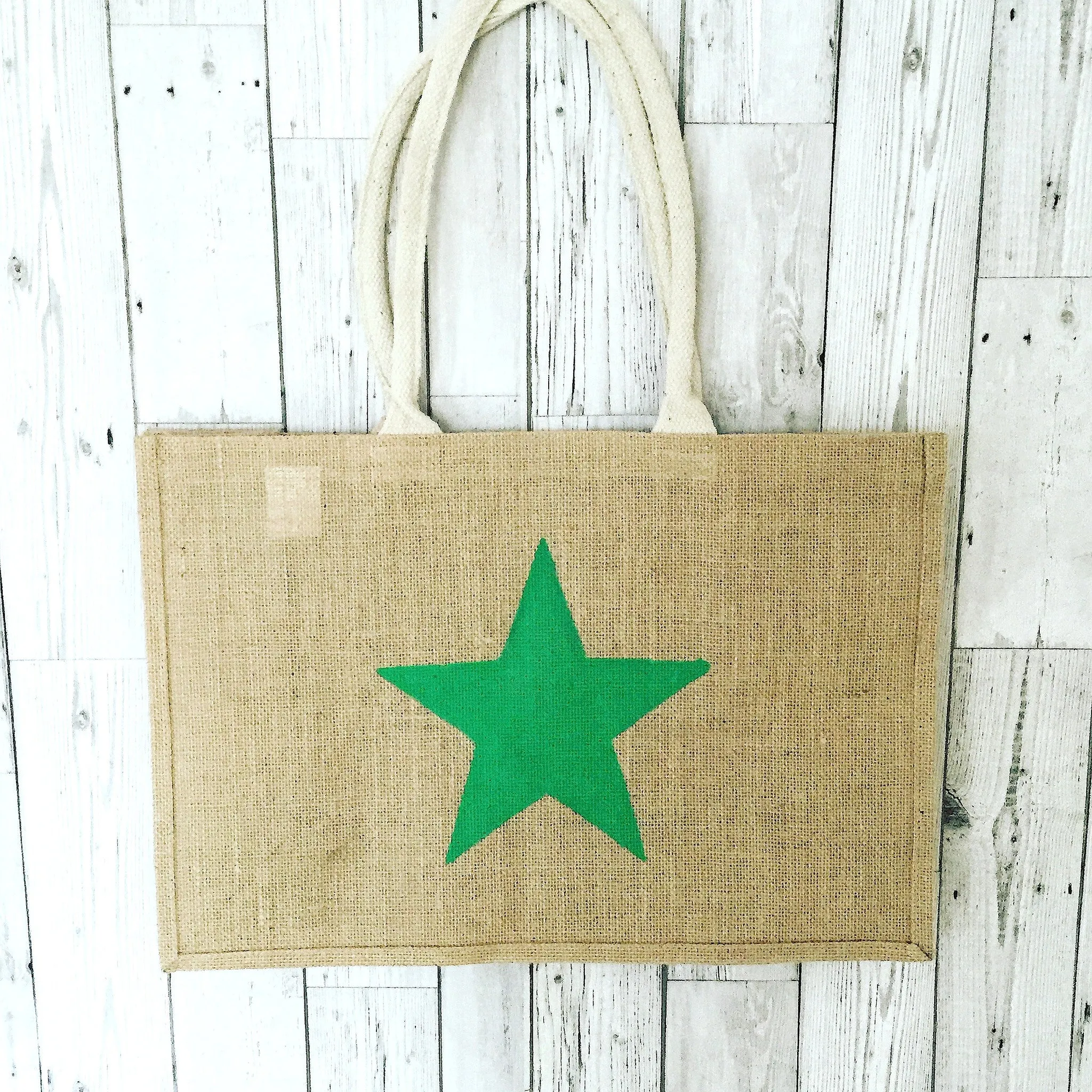 Neon green jute shopper