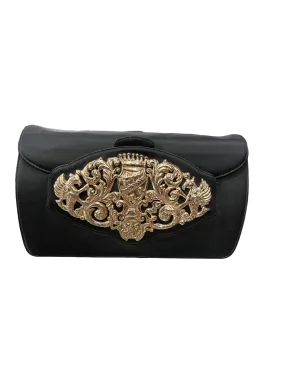 Nettie Rosenstein 50s Black Satin Evening Purse