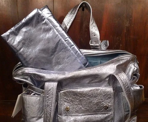 Not Rational Metallic Leather Shoulder Bag/Diaper Bag