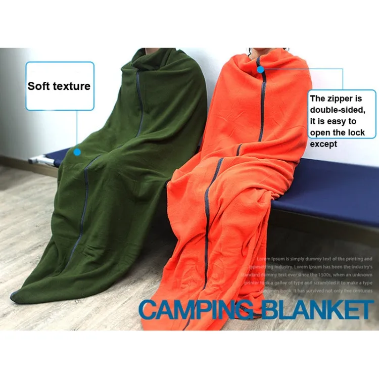 Outdoor Fleece Sleeping Bag Camping Trip Air Conditioner Dirty Sleeping Bag Separated By Knee Blanket During Lunch Break Thickened (Gray)