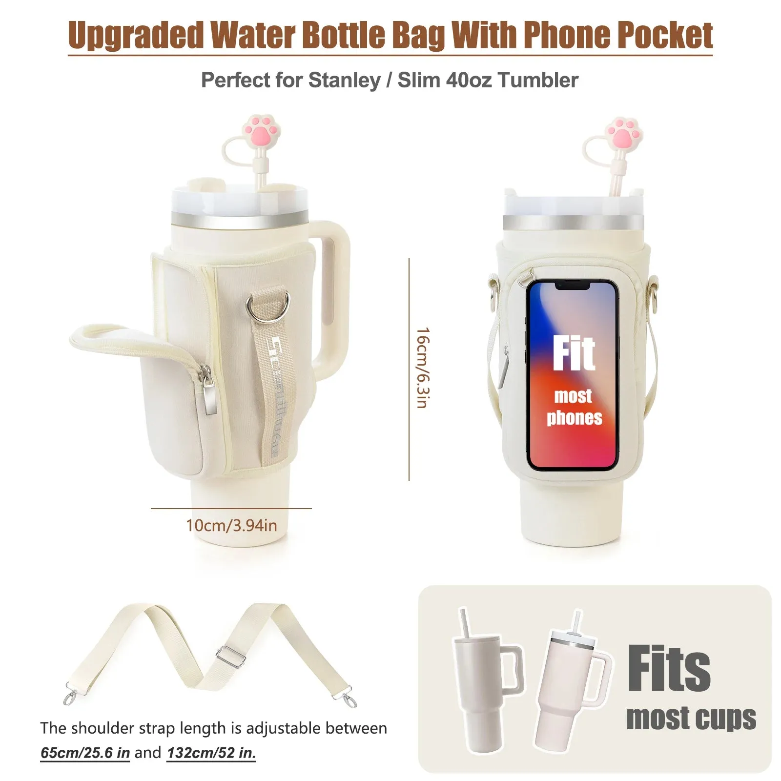 Outdoor Water Bottle Travel, Camping & Hiking Carrier Sling Bag