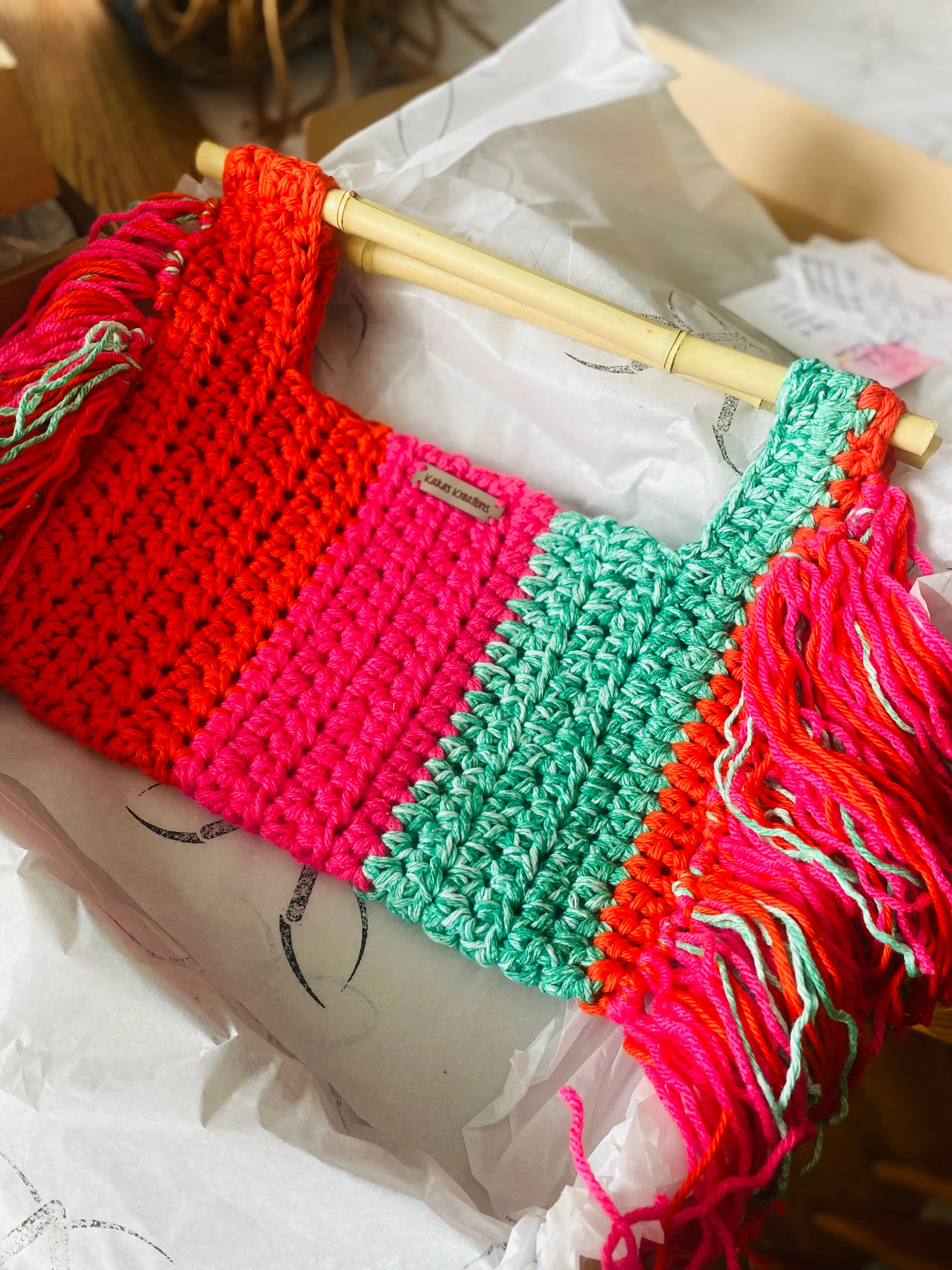 Pattern- Bamboo Fringe handbag