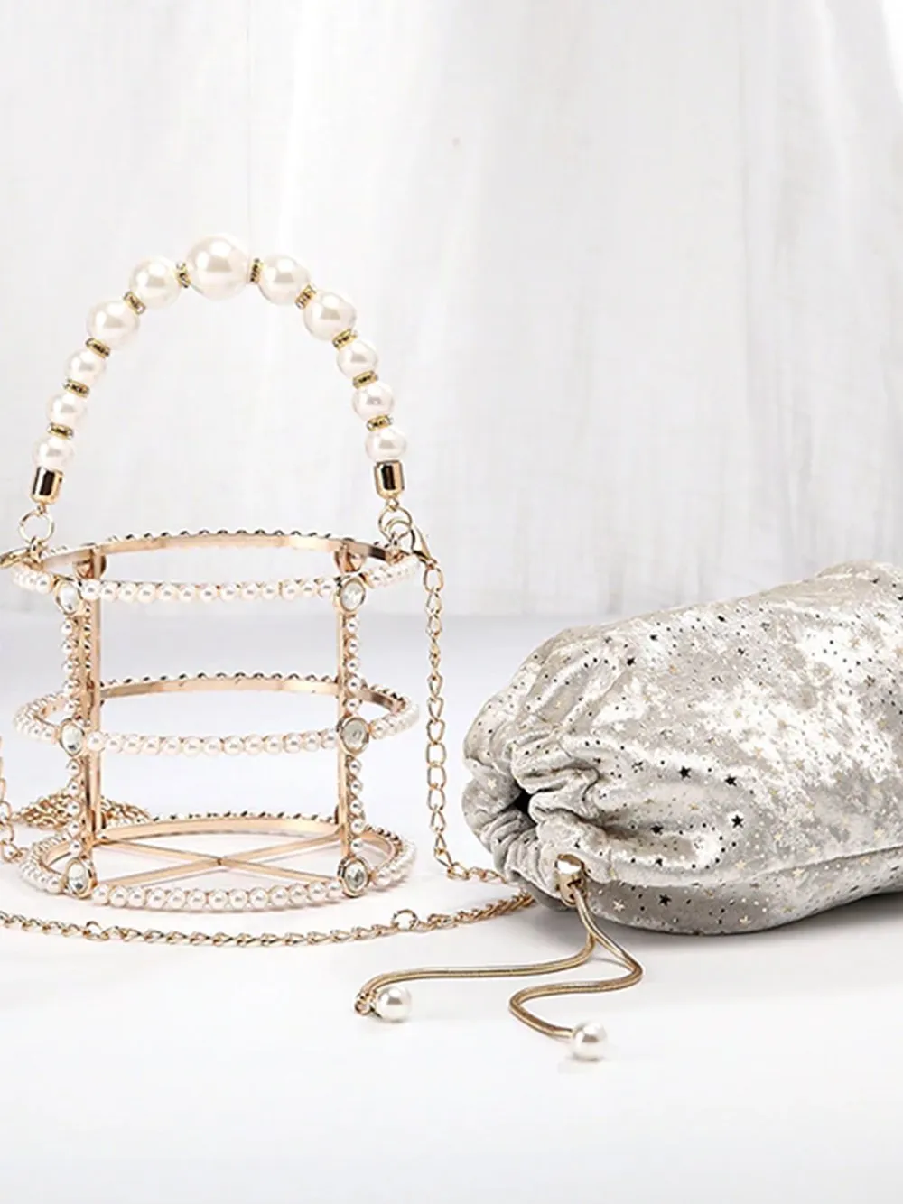 Pearl Bucket Hand Bag