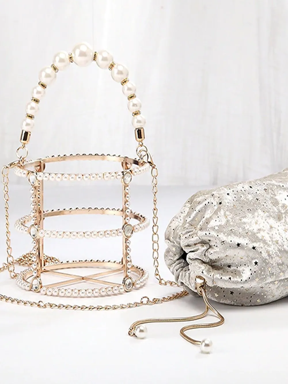 Pearl Bucket Hand Bag